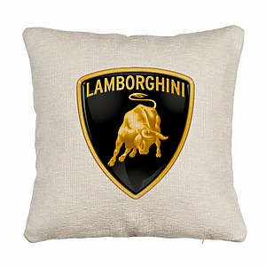 Perna Decorativa Canapea , Lamborghini, 40×40 cm, Husa Detasabila, Burduf