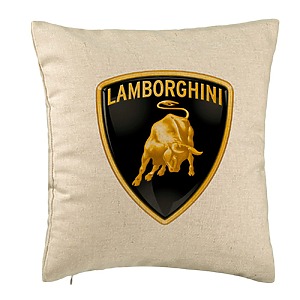 Perna Decorativa, Lamborghini, 40×40 cm, Bej, Husa Detasabila, Burduf