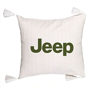 Perna Decorativa cu Franjuri , Jeep, 45×45 cm, Cu fermoar