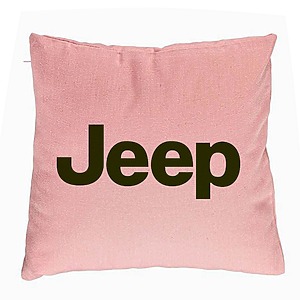 Perna Decorativa, Jeep, 40x40 cm, Roz, Husa Detasabila, Burduf