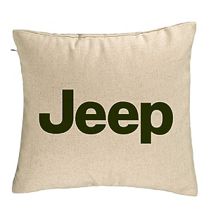 Perna Decorativa, Jeep, 40×40 cm, Bej, Husa Detasabila, Burduf