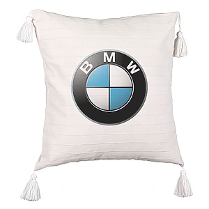 Perna Decorativa cu Franjuri , BMW, 45×45 cm, Cu fermoar