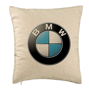 Perna Decorativa, BMW, 40×40 cm, Bej, Husa Detasabila, Burduf