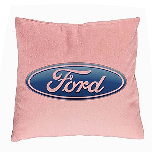 Perna Decorativa, Ford, 40x40 cm, Roz, Husa Detasabila, Burduf