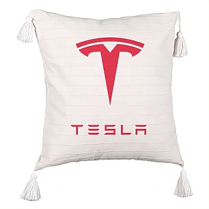 Perna Decorativa cu Franjuri , Tesla, 45×45 cm, Cu fermoar