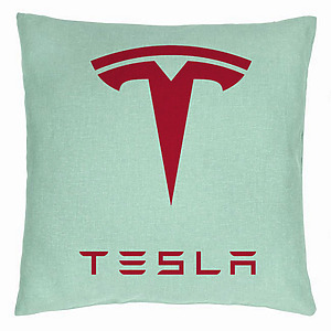 Perna Decorativa, Tesla, 40×40 cm, Verde Menta, Husa Detasabila, Burduf