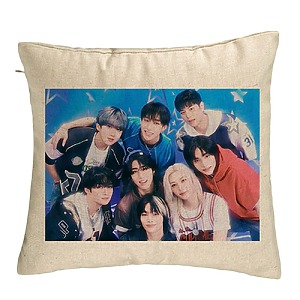 Perna Decorativa, Stray Kids, 40×40 cm, Bej, Husa Detasabila, Burduf