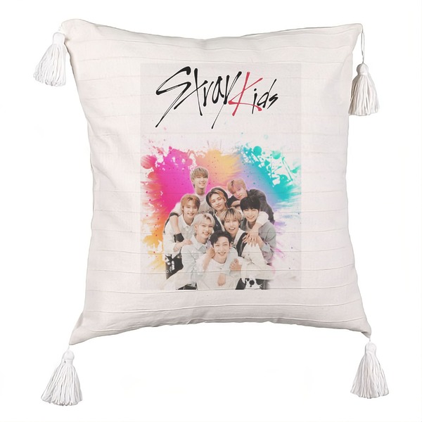 Perna Decorativa cu Franjuri , Stray Kids 3, 45×45 cm, Cu fermoar 5 bsc0752 3