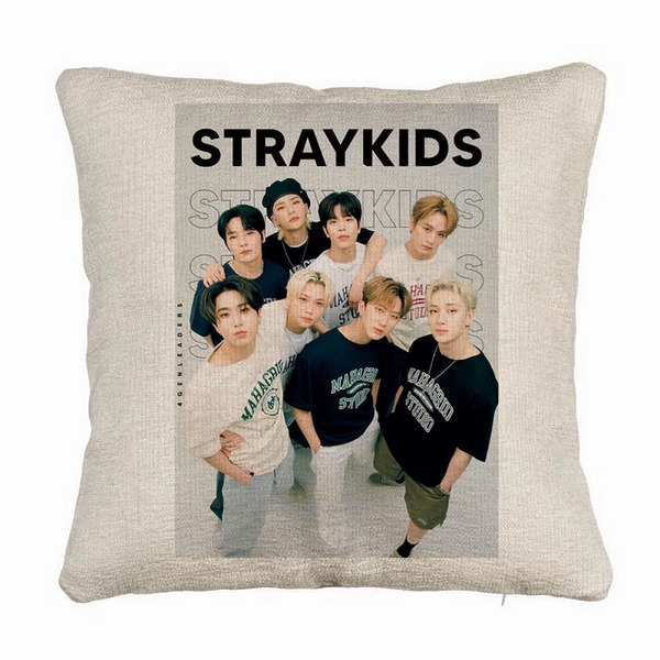Perna Decorativa Canapea , Stray Kids 4, 40×40 cm, Husa Detasabila, Burduf 5 bsc0753 1
