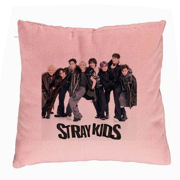 Perna Decorativa, Stray Kids 6, 40x40 cm, Roz, Husa Detasabila, Burduf 5 bsc0755 4 rotated e1741286991923