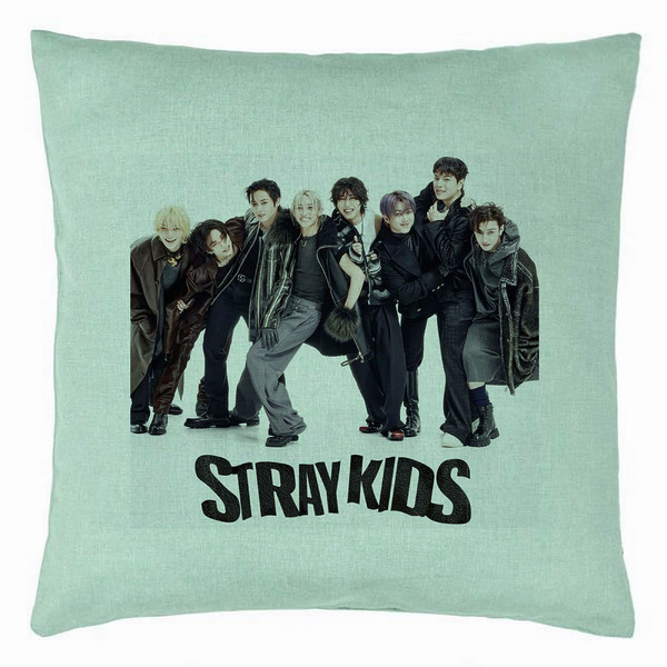 Perna Decorativa, Stray Kids 6, 40×40 cm, Verde Menta, Husa Detasabila, Burduf 5 bsc0755 5