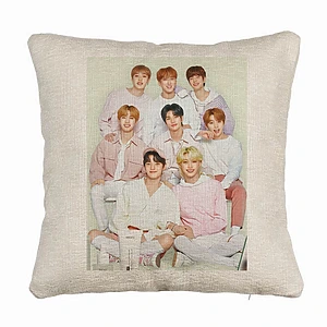 Perna Decorativa Canapea , Stray Kids 7, 40×40 cm, Husa Detasabila, Burduf