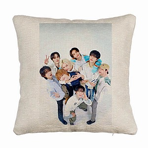 Perna Decorativa Canapea , Stray Kids 8, 40×40 cm, Husa Detasabila, Burduf