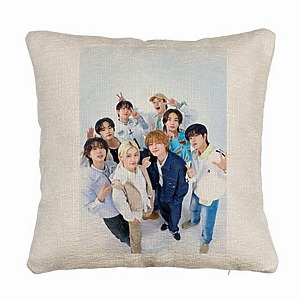Perna Decorativa Canapea , Stray Kids 9, 40×40 cm, Husa Detasabila, Burduf