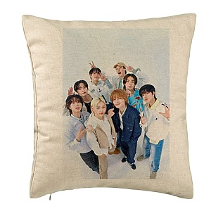 Perna Decorativa, Stray Kids 9, 40×40 cm, Bej, Husa Detasabila, Burduf