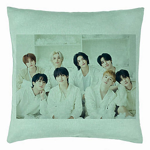 Perna Decorativa, Stray Kids 10, 40×40 cm, Verde Menta, Husa Detasabila, Burduf