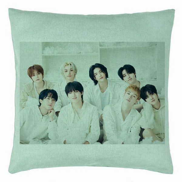 Perna Decorativa, Stray Kids 10, 40×40 cm, Verde Menta, Husa Detasabila, Burduf 5 bsc0759 5