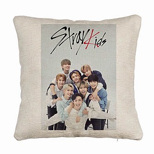 Perna Decorativa Canapea , Stray Kids 12, 40×40 cm, Husa Detasabila, Burduf