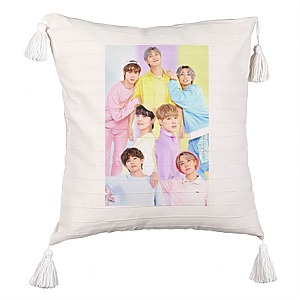 Perna Decorativa cu Franjuri , Stray Kids 13, 45×45 cm, Cu fermoar