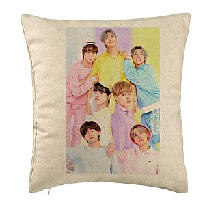 Perna Decorativa, Stray Kids 13, 40×40 cm, Bej, Husa Detasabila, Burduf