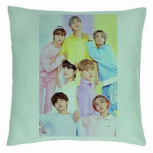 Perna Decorativa, Stray Kids 13, 40×40 cm, Verde Menta, Husa Detasabila, Burduf