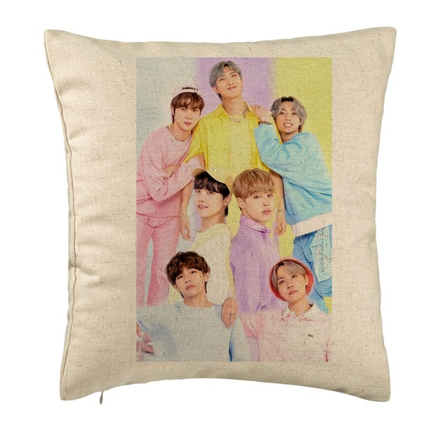 Perna Decorativa, Stray Kids 13, 40×40 cm, Bej, Husa Detasabila, Burduf 5 bsc0762
