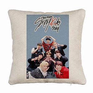 Perna Decorativa Canapea , Stray Kids 15, 40×40 cm, Husa Detasabila, Burduf