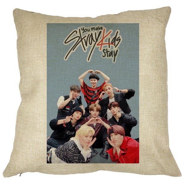 Perna Decorativa, Stray Kids 15, 40×40 cm, Husa Detasabila, Burduf 11 bsc0764 2