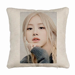 Perna Decorativa Canapea  BlackPink Rose 1, 40×40 cm, Husa Detasabila, Burduf