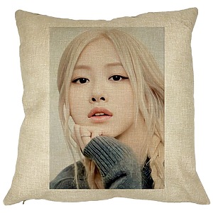 Perna Decorativa BlackPink Rose 1, 40×40 cm, Husa Detasabila, Burduf