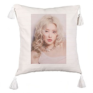 Perna Decorativa cu Franjuri BlackPink Rose 3, 45×45 cm, Cu fermoar