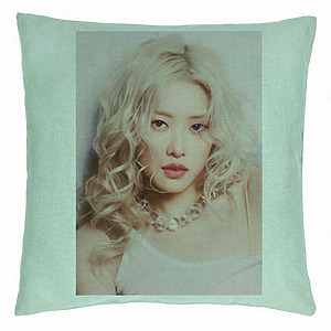 Perna Decorativa BlackPink Rose 3, 40×40 cm, Verde Menta, Husa Detasabila, Burduf