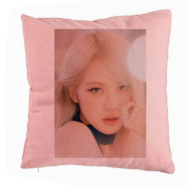 Perna Decorativa BlackPink Rose 4, 40x40 cm, Roz, Husa Detasabila, Burduf 5 bsc0768 4