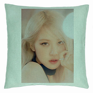 Perna Decorativa BlackPink Rose 4, 40×40 cm, Verde Menta, Husa Detasabila, Burduf