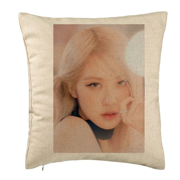 Perna Decorativa BlackPink Rose 4, 40×40 cm, Bej, Husa Detasabila, Burduf 5 bsc0768