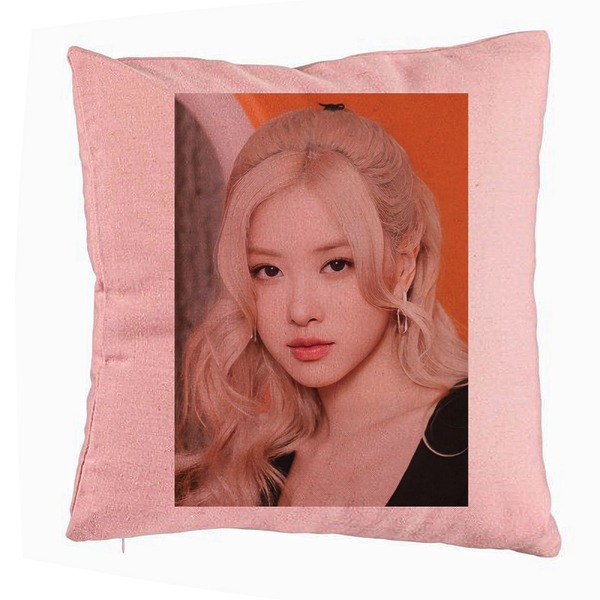 Perna Decorativa BlackPink Rose 5, 40x40 cm, Roz, Husa Detasabila, Burduf 5 bsc0769 4