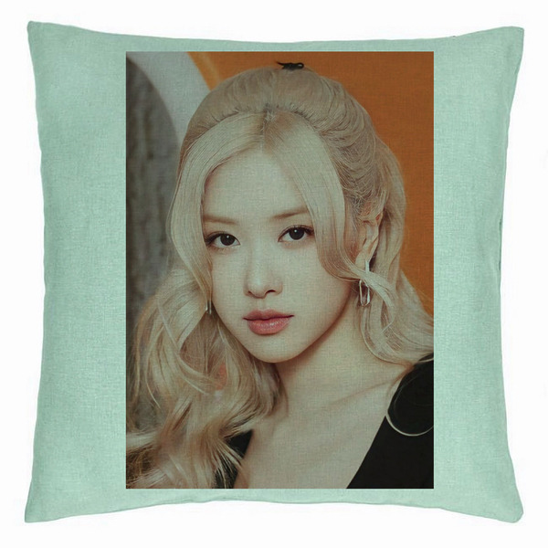 Perna Decorativa BlackPink Rose 5, 40×40 cm, Verde Menta, Husa Detasabila, Burduf 5 bsc0769 5