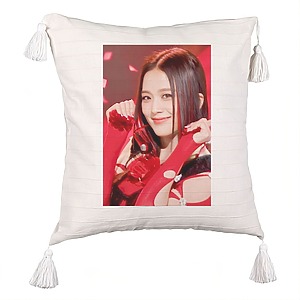 Perna Decorativa cu Franjuri BlackPink Jisoo 1, 45×45 cm, Cu fermoar