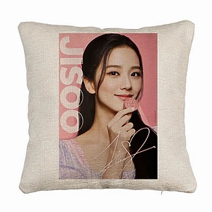 Perna Decorativa Canapea  BlackPink Jisoo 3, 40×40 cm, Husa Detasabila, Burduf