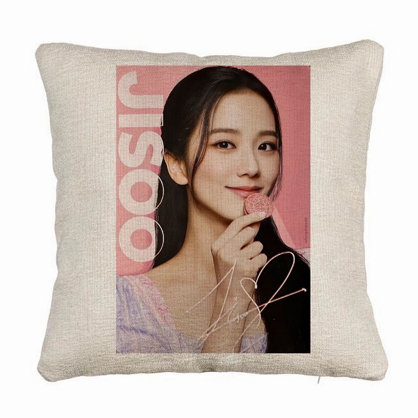 Perna Decorativa Canapea BlackPink Jisoo 3, 40×40 cm, Husa Detasabila, Burduf 5 bsc0776 1