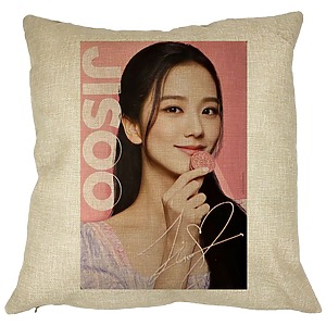 Perna Decorativa BlackPink Jisoo 3, 40×40 cm, Husa Detasabila, Burduf