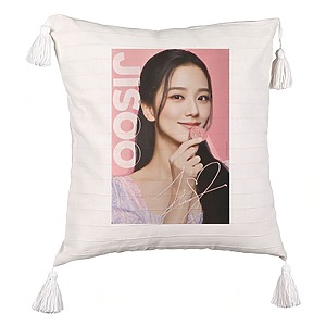 Perna Decorativa cu Franjuri BlackPink Jisoo 3, 45×45 cm, Cu fermoar