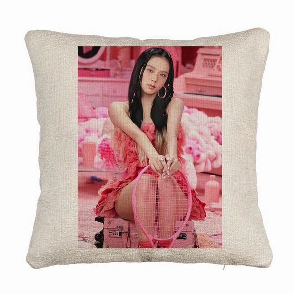 Perna Decorativa Canapea BlackPink Jisoo 4, 40×40 cm, Husa Detasabila, Burduf 5 bsc0777 1