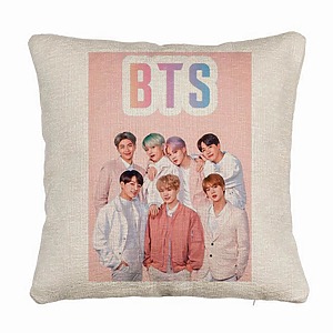 Perna Decorativa Canapea  BTS Army 6, 40×40 cm, Husa Detasabila, Burduf