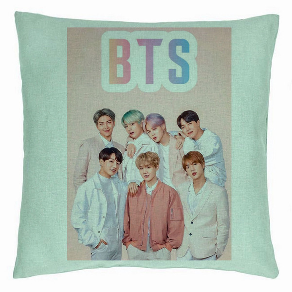 Perna Decorativa BTS Army 6, 40×40 cm, Verde Menta, Husa Detasabila, Burduf 5 bsc0782 5