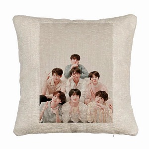 Perna Decorativa Canapea  BTS Army 7, 40×40 cm, Husa Detasabila, Burduf
