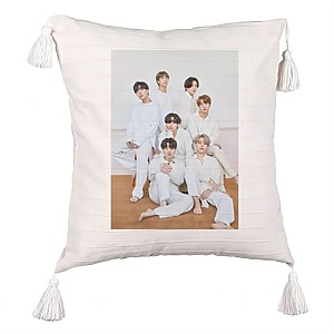Perna Decorativa cu Franjuri BTS Army 8, 45×45 cm, Cu fermoar