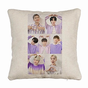 Perna Decorativa Canapea  BTS Army 9, 40×40 cm, Husa Detasabila, Burduf