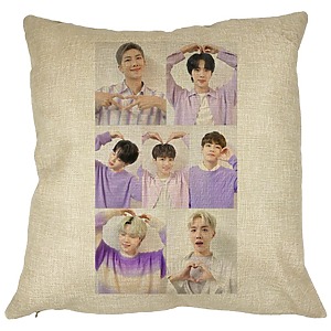 Perna Decorativa BTS Army 9, 40×40 cm, Husa Detasabila, Burduf