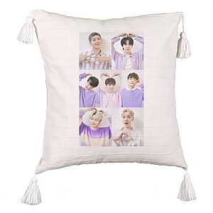 Perna Decorativa cu Franjuri BTS Army 9, 45×45 cm, Cu fermoar